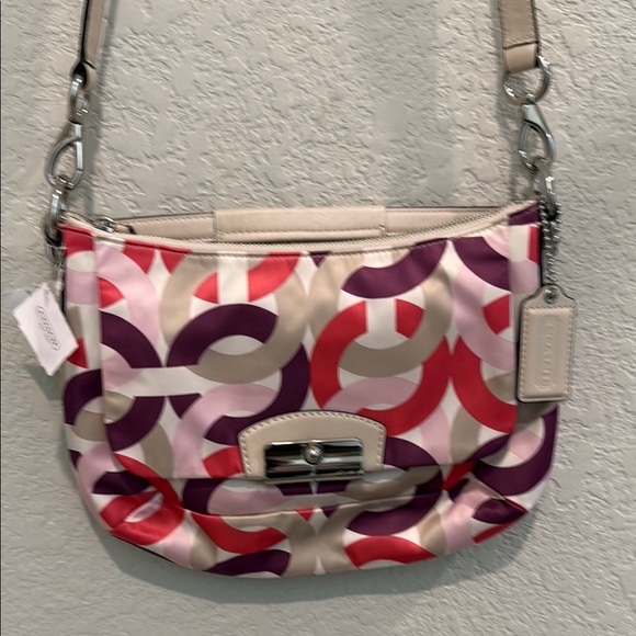 Coach Pink and Purple Patterned Crossbody Bag NWT - Picture 1 of 13